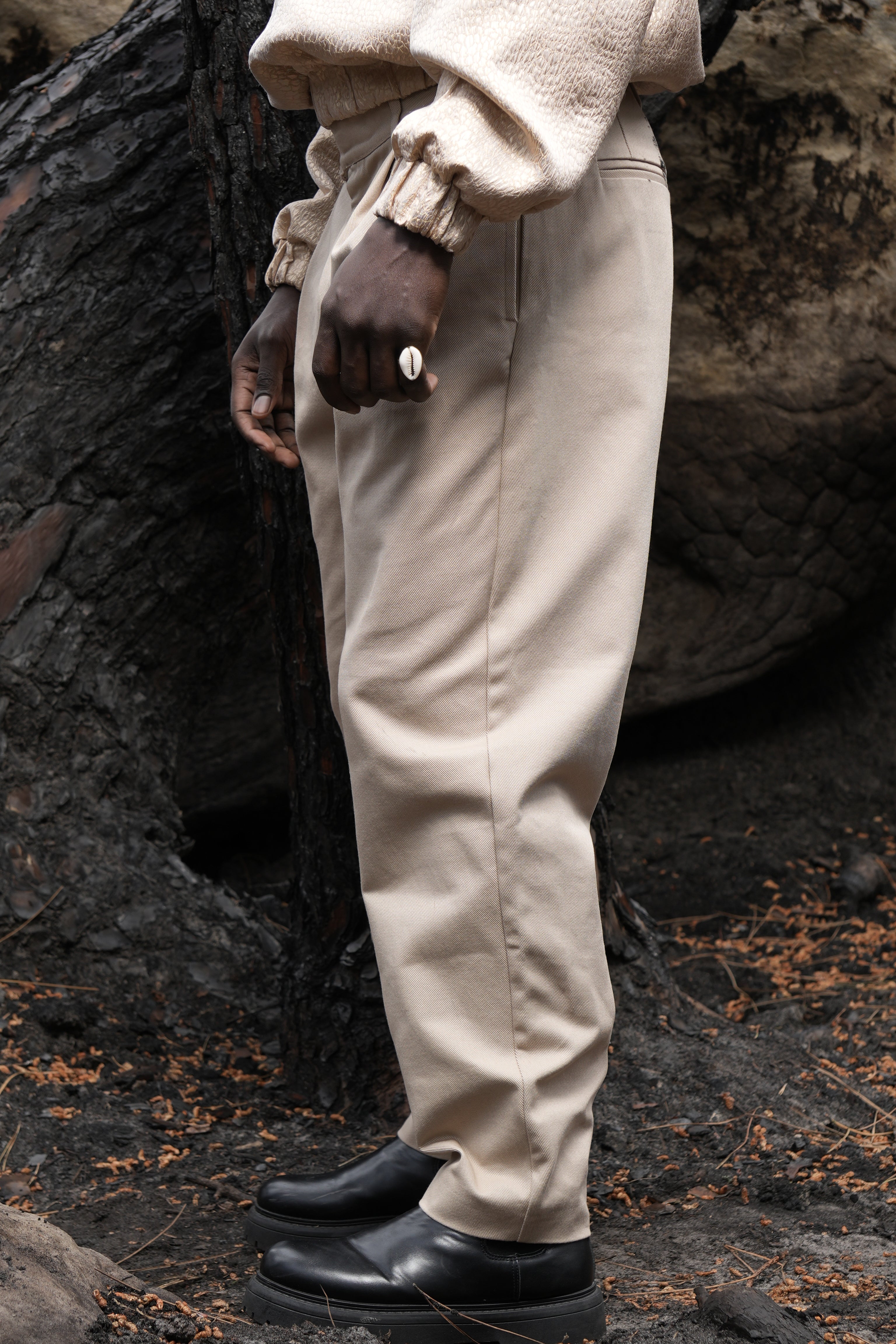 NAGI - Pantalon ballon beige