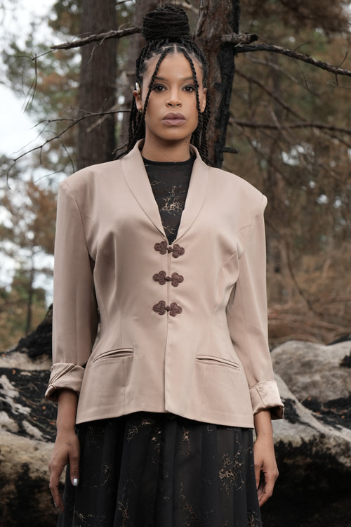 FUKAKO - Tailleur en crêpe japonais beige
